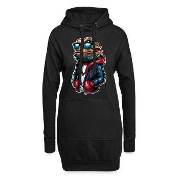 Dragons barbus - Sweat-shirt à capuche long Femme - noir - Devant