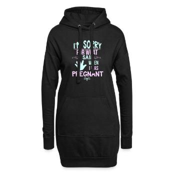Grossesse Dit Maman Enfant Bébé Cadeau - Sweat-shirt à capuche long Femme - noir - Devant
