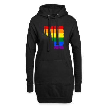 LGBT Gay Pride Love Cologne Cathédrale de Cologne CSD - Sweat-shirt à capuche long Femme - noir - Devant