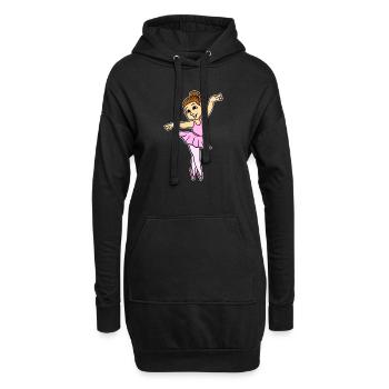 Modèle de danse de ballet - Sweat-shirt à capuche long Femme - noir - Devant