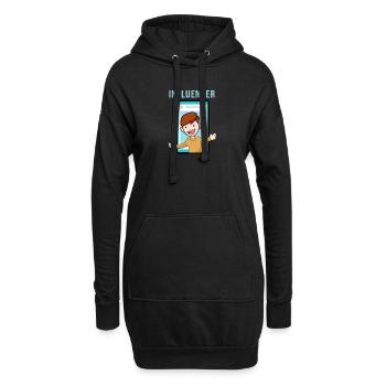 Youtuber und Influencer T-Shirt Geschenkidee - Hoodie-Kleid - Schwarz - Vorne