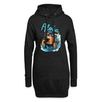 Tortue dans la tortue de mer sous l’eau - Sweat-shirt à capuche long Femme - noir - Devant