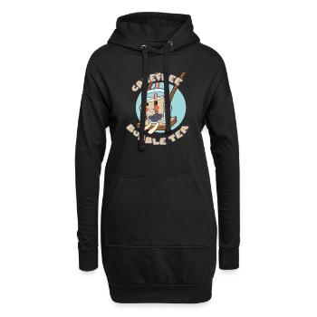 Thé aux bulles sans soucis - Sweat-shirt à capuche long Femme - noir - Devant