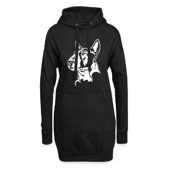 BULL TERRIER Chiens Portrait Wilsigns - Sweat-shirt à capuche long Femme - noir - Devant