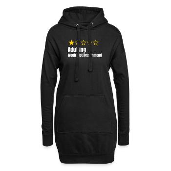 Adulting - Würde nicht empfehlen - Ein-Sterne-Bewertung - Hoodie-Kleid - Schwarz - Vorne