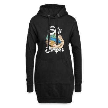 Ski Springen Skispringen - Hoodie-Kleid - Schwarz - Vorne