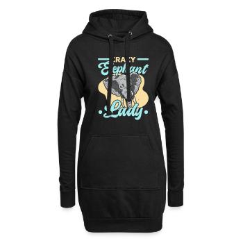 Crazy Elephant Lady Wildlife Safari Zookeeper - Hoodie Dress - black - Front