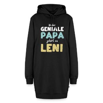 Dieser Geniale Papa Gehört Zu Leni - Hoodie-Kleid - Schwarz - Vorne