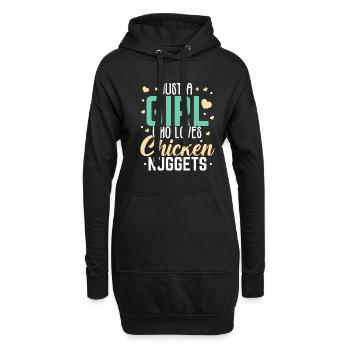 Nur ein Mädchen das Chicken Nuggets liebt Nug Nugg - Hoodie-Kleid - Schwarz - Vorne