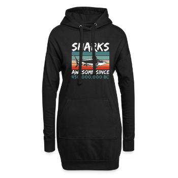 Amoureux des requins Biologie marine Animaux marins - Sweat-shirt à capuche long Femme - noir - Devant