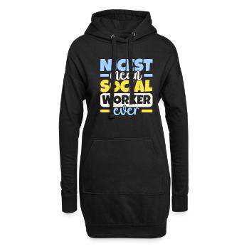 Le plus beau travailleur social de tous les temps Job Soz - Sweat-shirt à capuche long Femme - noir - Devant