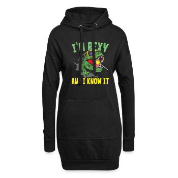 Ich bin Rexy und ich weiß es Paläontologe Dinosaur - Hoodie-Kleid - Schwarz - Vorne