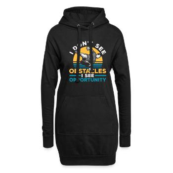 Ich sehe keine Hindernisse, ich sehe die Gelegenhe - Hoodie-Kleid - Schwarz - Vorne