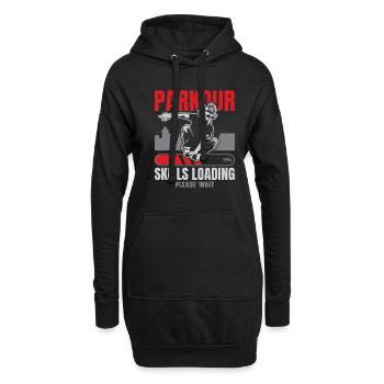 Parkour Freies Laufen Traceur Freestyle Sport - Hoodie-Kleid - Schwarz - Vorne
