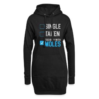 Trop occupé avec des taupes Taupe animale - Sweat-shirt à capuche long Femme - noir - Devant