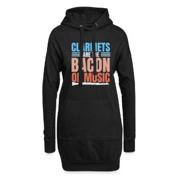 Les clarinettes sont le bacon de la musique Musiciens - Sweat-shirt à capuche long Femme - noir - Devant