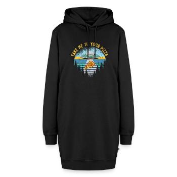 Emmenez-moi à votre pizza italienne - Sweat-shirt à capuche long Femme - noir - Devant