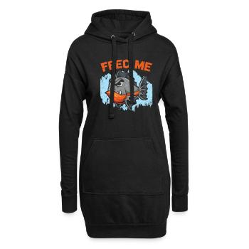 Füttere mich Piranha Sammler Aquarianer Fischzucht - Hoodie-Kleid - Schwarz - Vorne