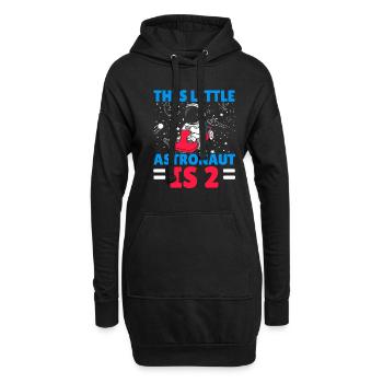 Ce petit astronaute a 2 ans Bday - Sweat-shirt à capuche long Femme - noir - Devant