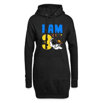 I'm 3 3rd Birthday Celebration Outerspace Bday - Hoodie Dress - black - Front