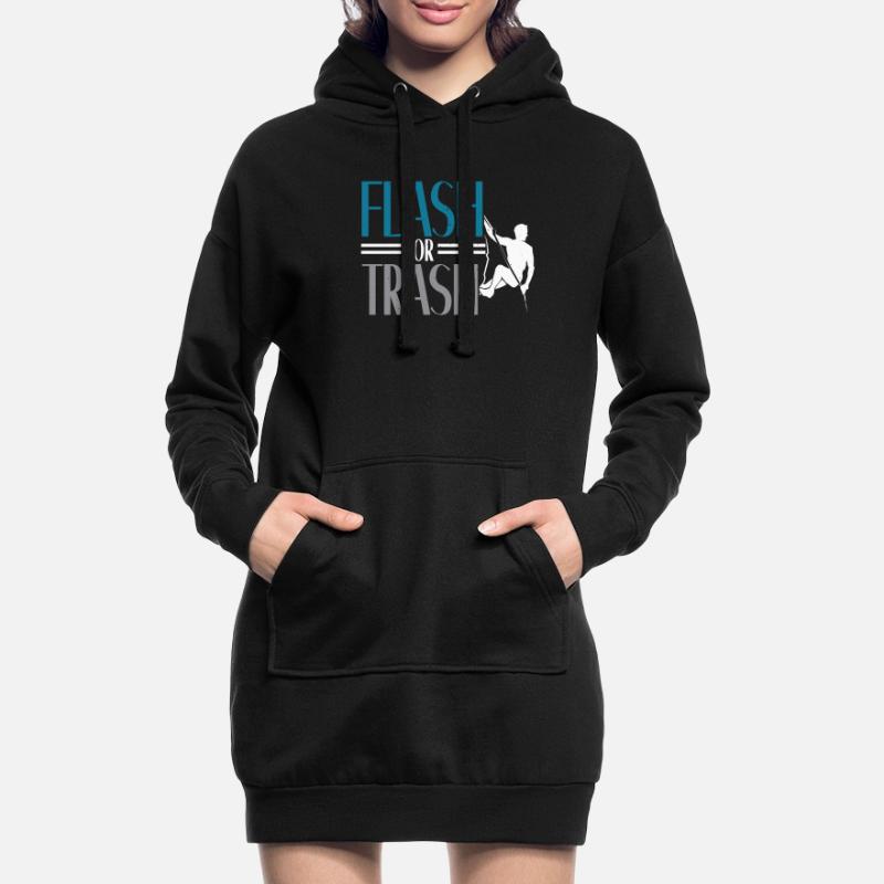 Flash oder Trash Felskletterer Boulderer Bouldern Hoodie-Kleid