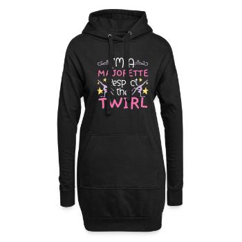 Je suis majorette Respectez le vortex Bato - Sweat-shirt à capuche long Femme - noir - Devant