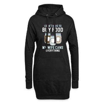 Ich muss keine Lebensmittel kaufen Meine Frau kons - Hoodie-Kleid - Schwarz - Vorne