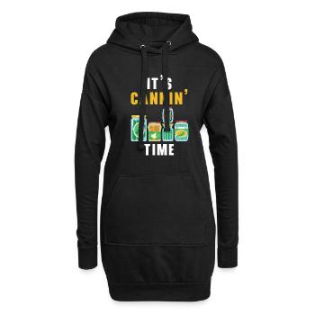 C’est le temps de mettre en conserve des contenants de contenants de nourriture en conserve - Sweat-shirt à capuche long Femme - noir - Devant