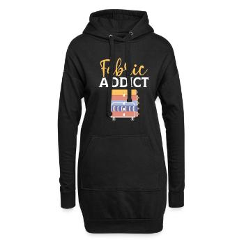 Accro aux tissus, à la couture, au matelassage, au crochet, à la couture - Sweat-shirt à capuche long Femme - noir - Devant