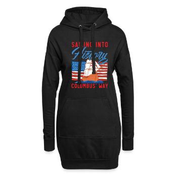 Mit dem Schiff in die Geschichte - Kolumbus' Weg - - Hoodie-Kleid - Schwarz - Vorne