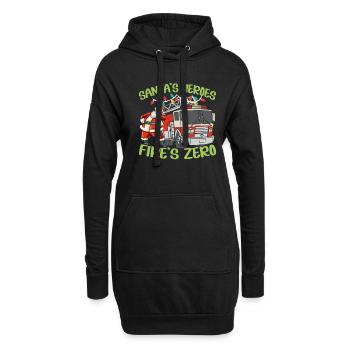 Les héros du Père Noël Zero Firefighting Weihnac - Sweat-shirt à capuche long Femme - noir - Devant