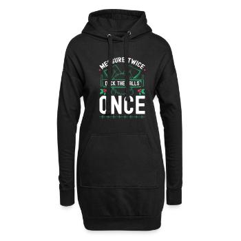 Décorez les couloirs avec une dent de sourire saine - Sweat-shirt à capuche long Femme - noir - Devant