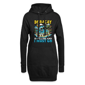 Boracay Philippinen Sommerurlaub Boaracay Beach - Hoodie-Kleid - Schwarz - Vorne