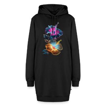 Orchideen für eine Floristin - Hoodie-Kleid - Schwarz - Vorne