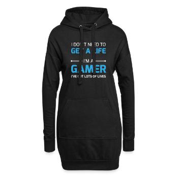 Gamer Vie / Respawn vie geek gamer ballot Plus - Sweat-shirt à capuche long Femme - noir - Devant