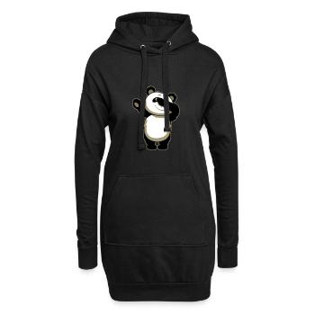 Panda Dab lustig - Hoodie-Kleid - Schwarz - Vorne
