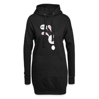 Kaninchen sagt Hello - Hoodie-Kleid - Schwarz - Vorne