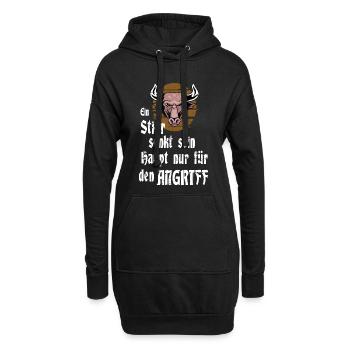 Ein Stier - Hoodie-Kleid - Schwarz - Vorne