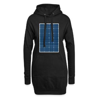 Solarzelle, Photovoltaik, Solarenergie, Solarpanel - Hoodie-Kleid - Schwarz - Vorne