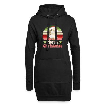Hase Kaninchen Weihnachten - Hoodie-Kleid - Schwarz - Vorne