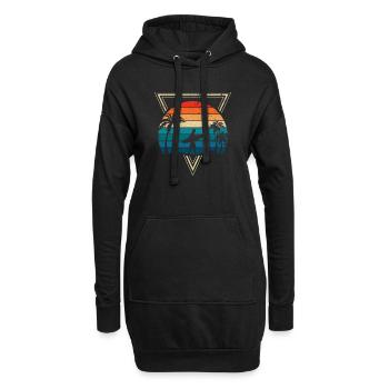Sunset Surf und Palm Coast - Hoodie-Kleid - Schwarz - Vorne