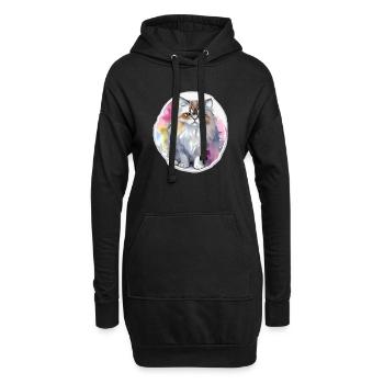 Perserkatze - Hoodie-Kleid - Schwarz - Vorne