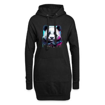 Panda - Hoodie-Kleid - Schwarz - Vorne