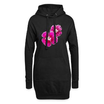 Poésie de l’œillet – focus sur les fleurs du jardin - Sweat-shirt à capuche long Femme - noir - Devant