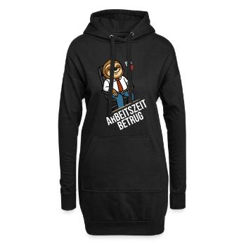 Arbeitszeitbetrug T-Shirt – Büro-Faultier - Hoodie-Kleid - Schwarz - Vorne