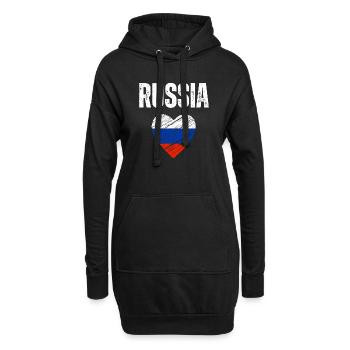 Ich liebe Russland, russische Flagge - Hoodie-Kleid - Schwarz - Vorne
