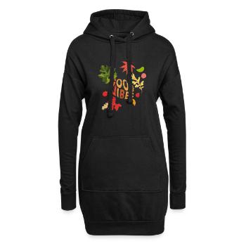 Herbst Vibes - Hoodie-Kleid - Schwarz - Vorne