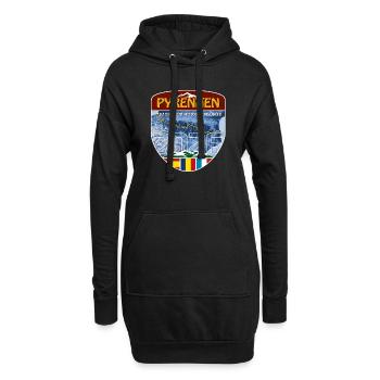 Pyrenäen 2026 | DE | Sticker - Hoodie-Kleid - Schwarz - Vorne