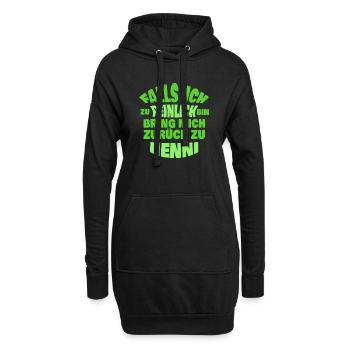 h - Sweat-shirt à capuche long Femme - noir - Devant
