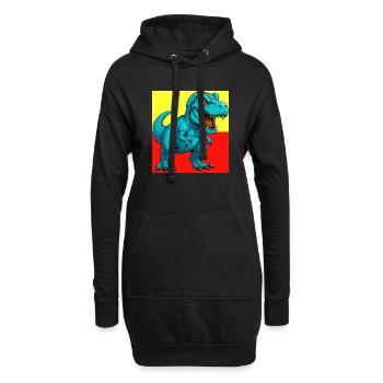 dinosaur - Hoodie Dress - black - Front